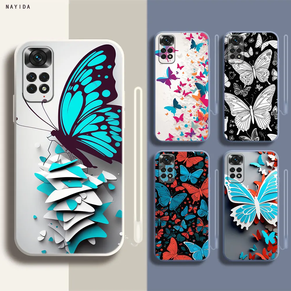 Phone Case For Xiaomi Redmi Note 12 11 12S Pro Plus 12c 11a 4G 5G Soft Silicone Original Cover butte          rfly