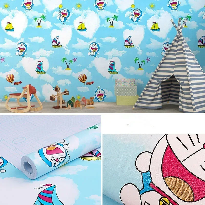 10 Meters PVC Wallpaper Roll with Classic Cartoon Animation Patterns Water-proof Self Adhesive Wall Sticker for Kid’s Room Decor