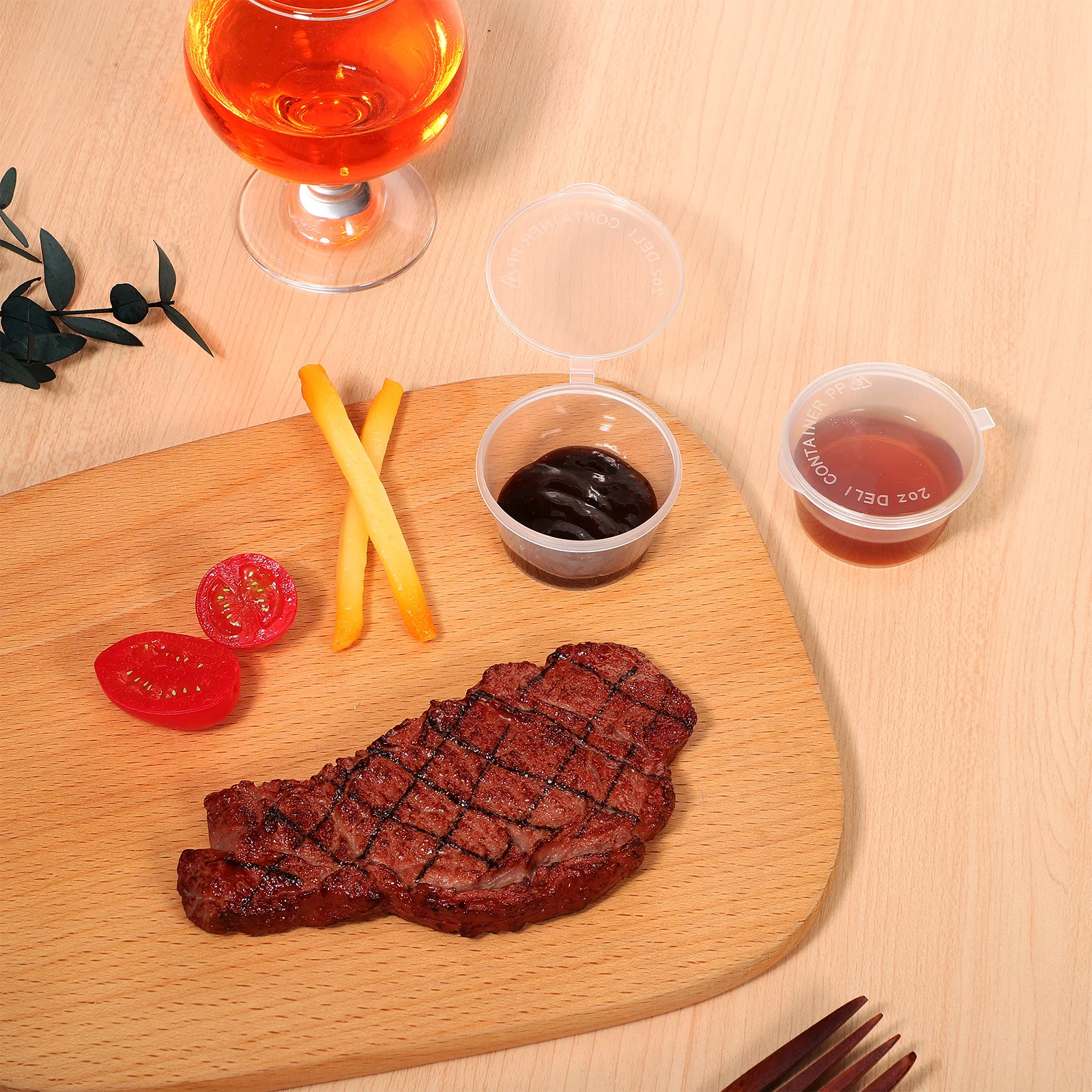 

100Pcs Small Condiment Containers 2 Oz Plastic Sauce Cups with Lids for Salad Dressing Dipping Sauces Take Away