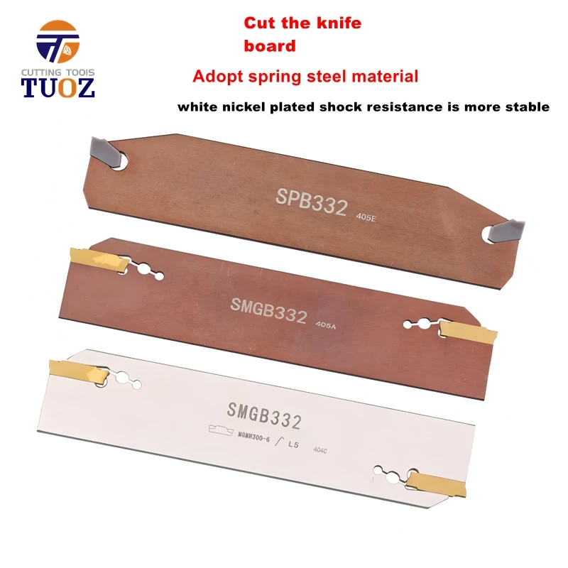 TUOZ CNC Cutting Tool Holder SPB332 SMGB226 Double-Head CNC Grooving Tool Holder, Shock-Resistant Spring Steel