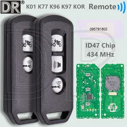 DR 35111-K01/K77/K96/K97/KOR ID47 Chip 433MHz Car Remote Key For Honda Motorcycle Scooter ADV SH 125i 150i 300i PCX150 Forza 300