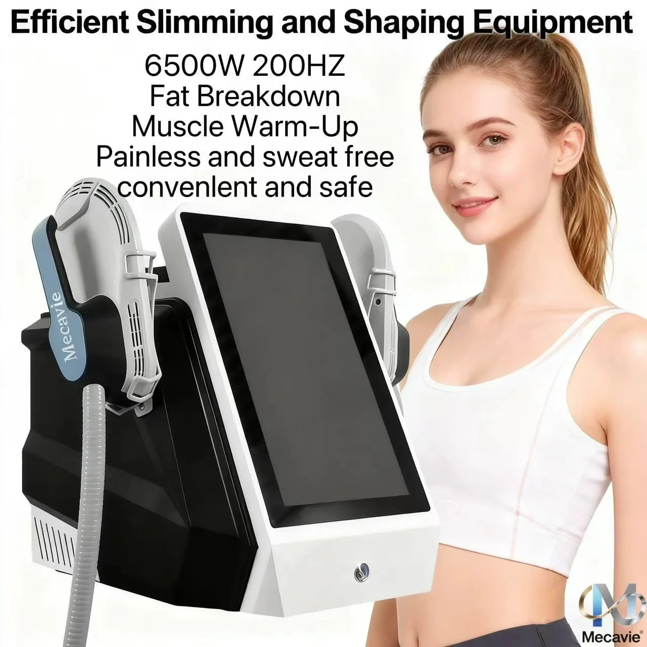 

Portable MECAVIE NEO Beauty Machine - 6500W Hi-EMT RF EMS, Professional Fat Burning Body Shaping Slimming Equipment