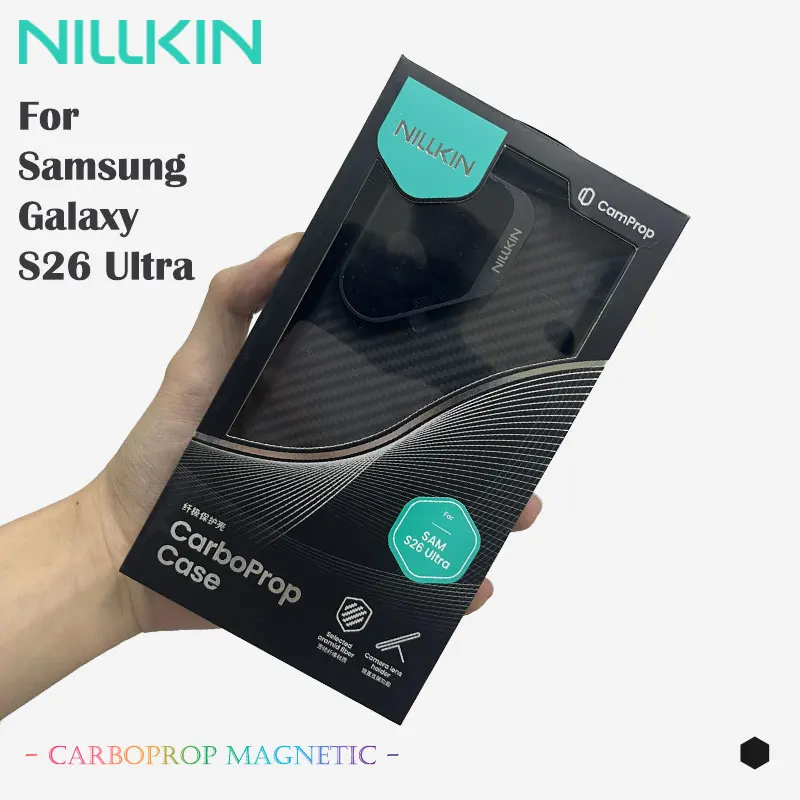 

For Samsung Galaxy S26 Ultra Protective Case, NILLKIN CarboProp, Aramid Fiber Aerospace Aluminum Shockproof Cover with Kickstand