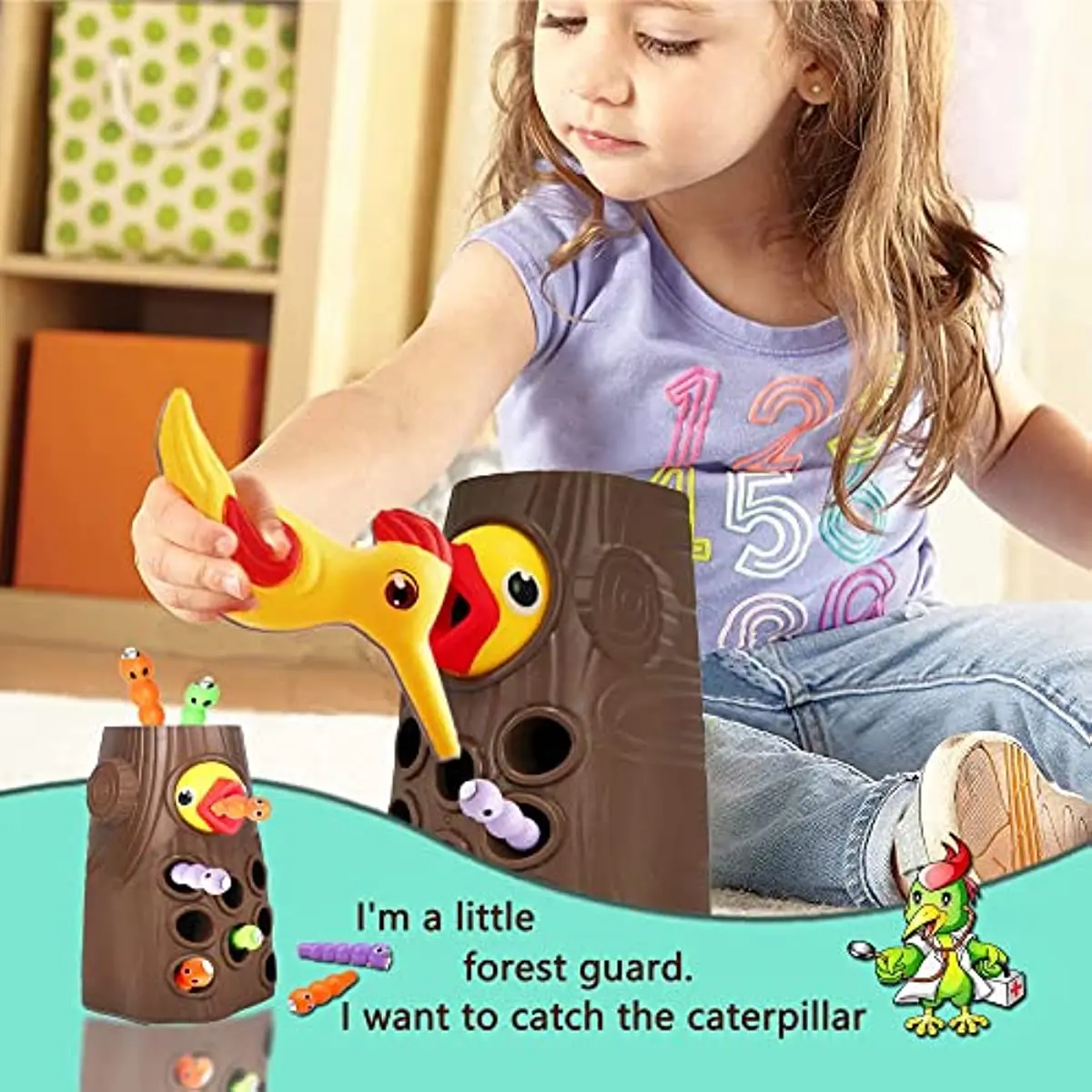 Montessori Toys Kids 2 Years Educational Toy Magnetic Bird Feeding Game for Babies