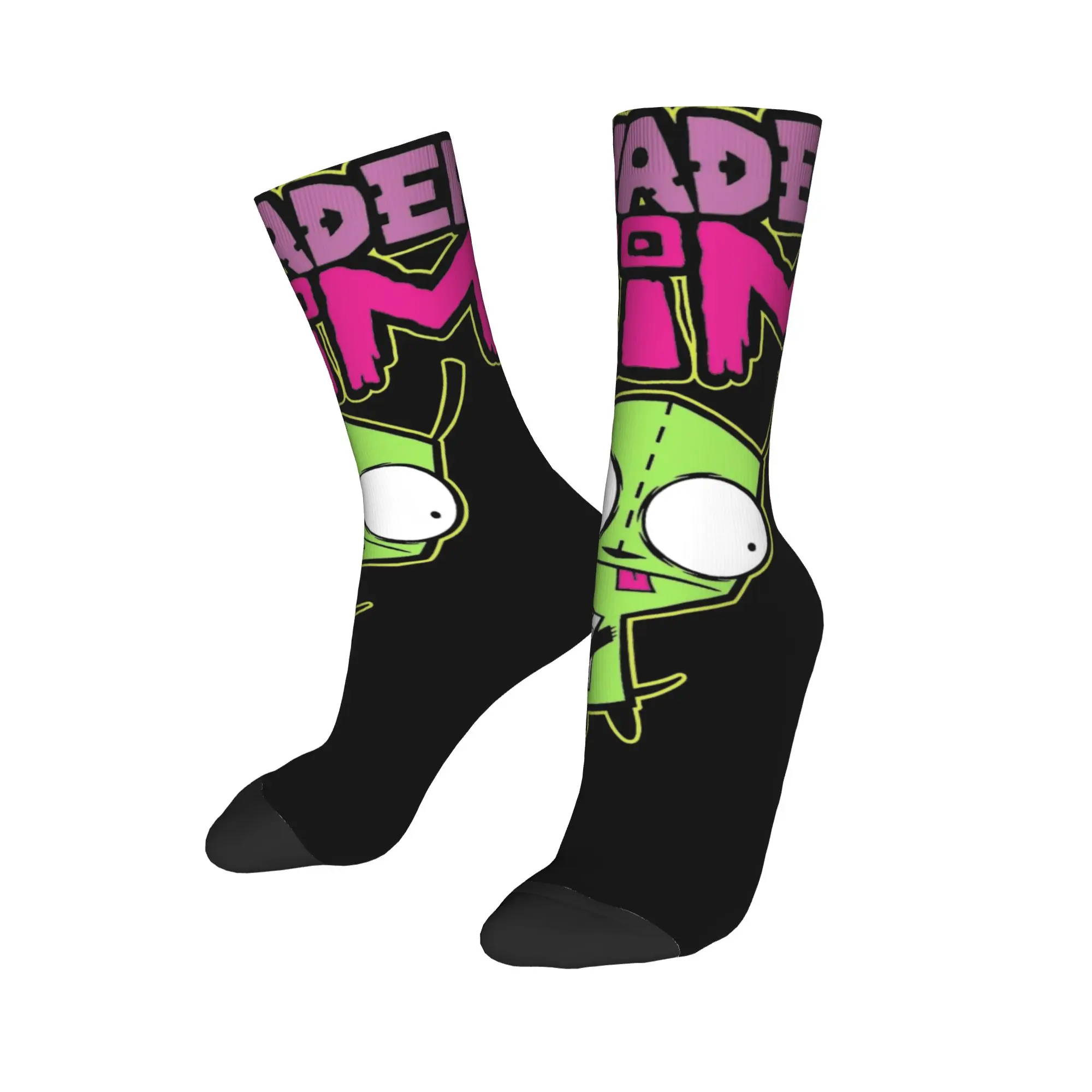 Happy Funny Men's Socks Casual Invader Zim GIR Snacking Portrait Sock Polyester  Sport Women Socks Spring Summer Autumn Winter