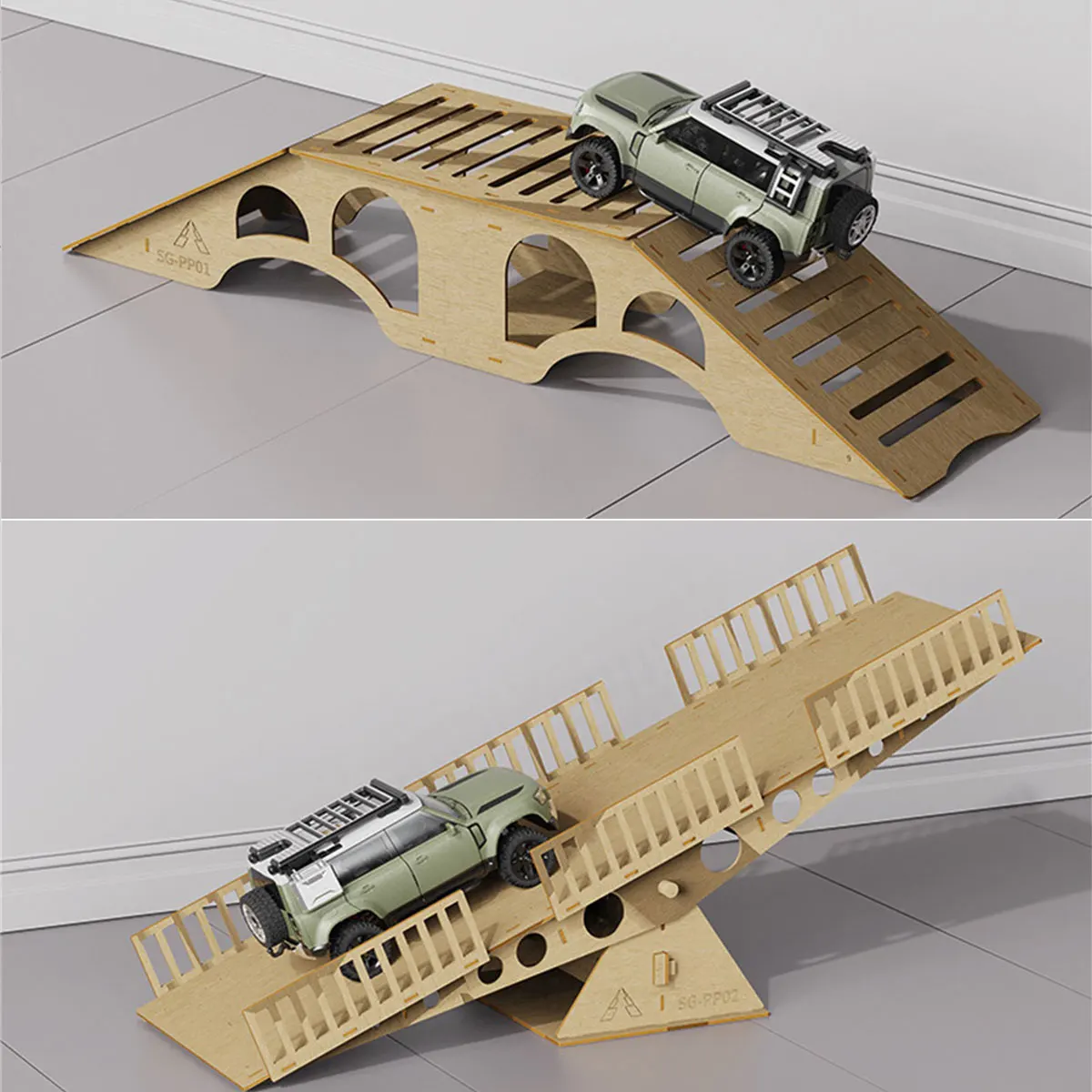 Symulacja trasy pomostowej przeszkody strome zbocze dla RC 1/18 samochodów gąsienicowych 1/24 TRX4M UTB18 SCX24 AX24 FCX24