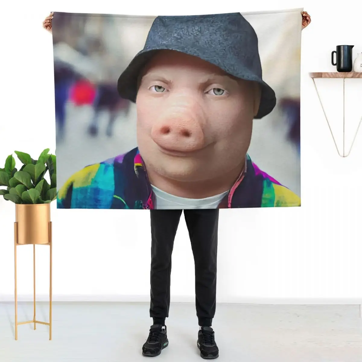 John Pork Throw Blanket Spring Fall Cozy Throw Blanket for Couch