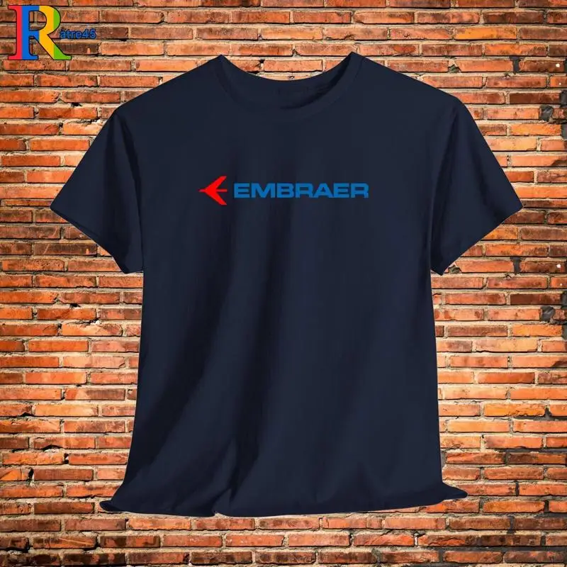 Embraer Aircraft Logo T Shirt Black Grey White Navy Red Orange Choco S 5XL