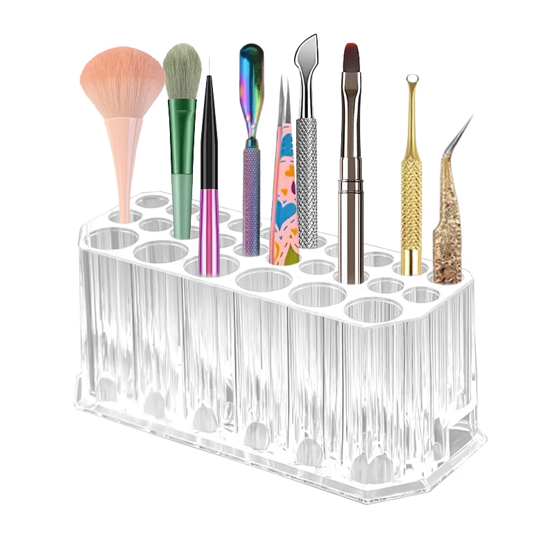 Nail Brush Organizer Makeup Brushes Holder Desk Cosmetics Pen Eyelash Tweezer Storage Rack Nail Tools Display Stand Rack Box