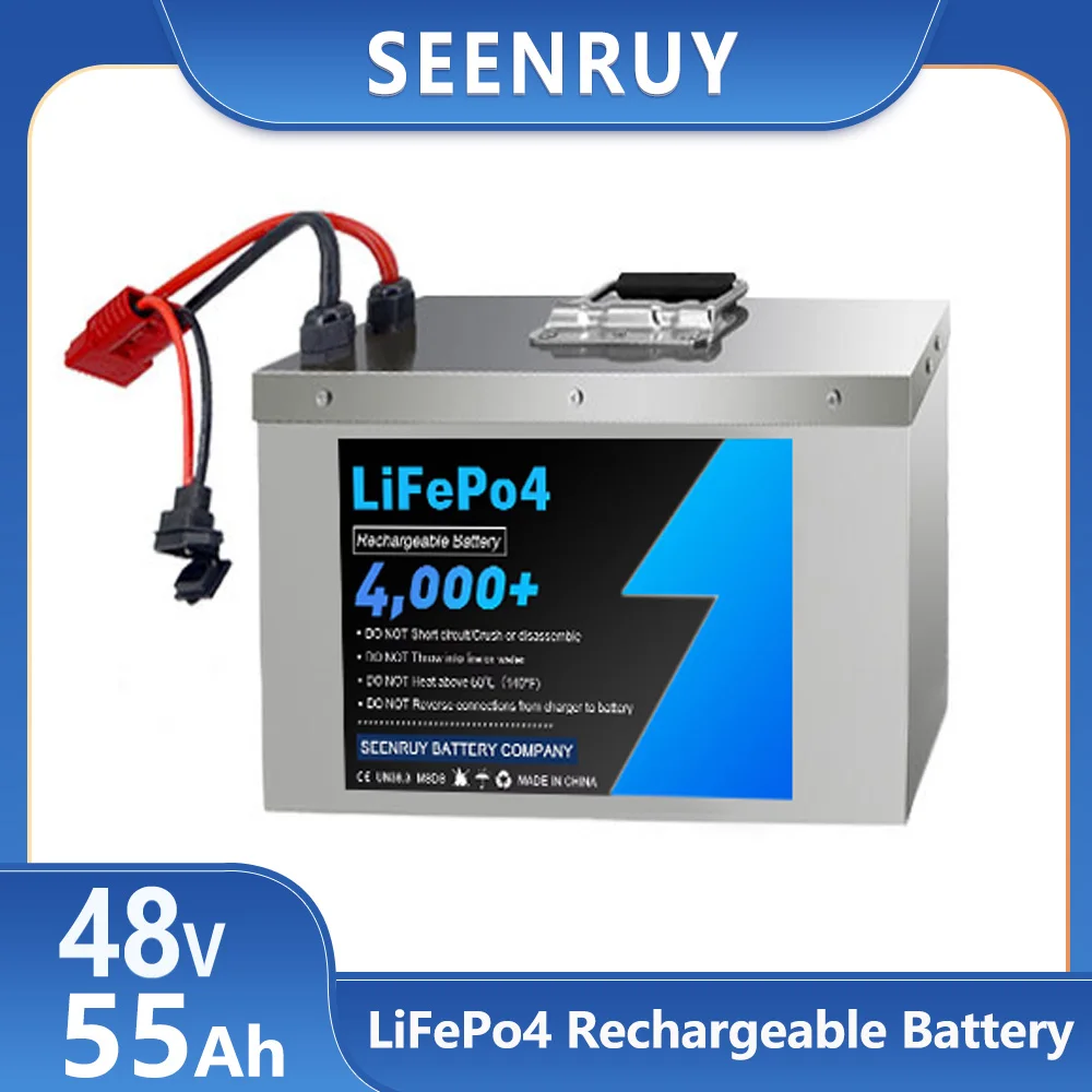 48V 55Ah Large capacity Built in BMS Optional Bluetooth Lifepo4 Battery Pack  for Electric forklift truck + 10A charger