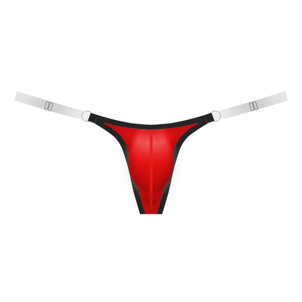 Men's Briefs G-String Low Waist Bulge Pouch Underwear Thong Ice Silk Panties High Fork Sexy Erotic Jockstrap Underwear