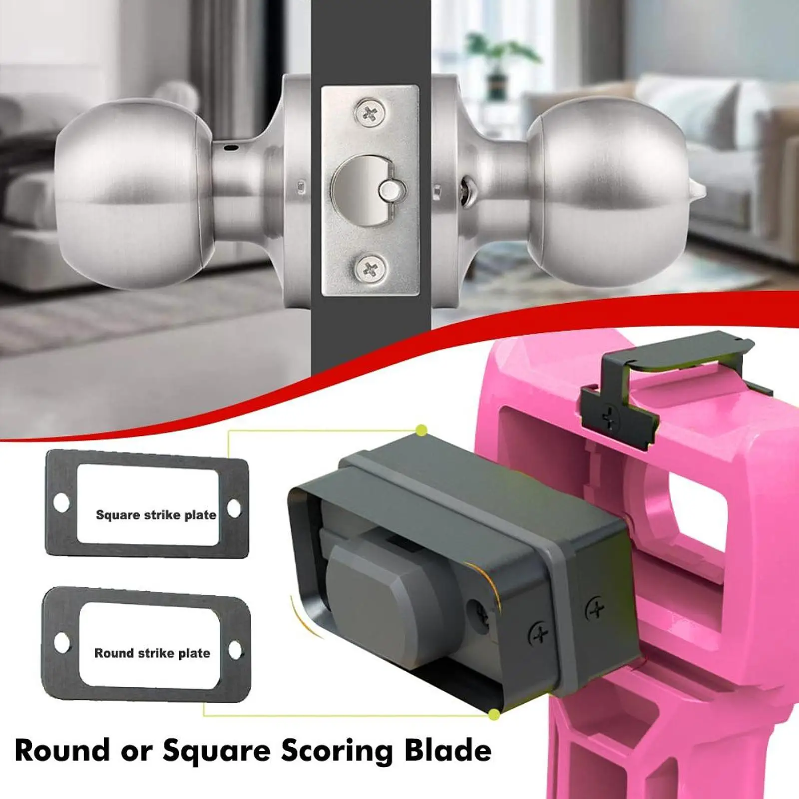 Door Lock Chisel Installation Kit Adjustable Mortise Scoring Tool ABS Plastic for Home DIY