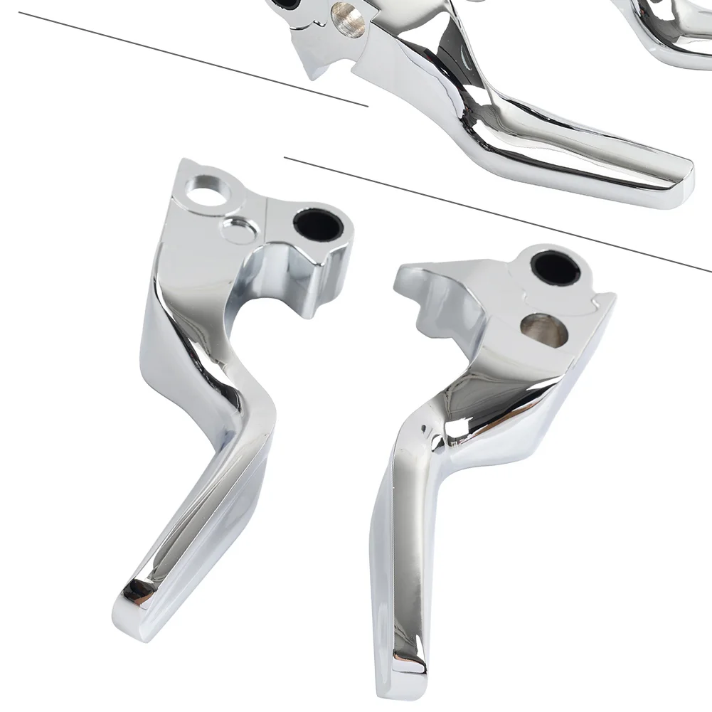 1Pair Motorcycle Chrome Shorty Brake Clutch Levers Aluminum For Harley Davidson Sportster XL Dyna Touring Softail Models