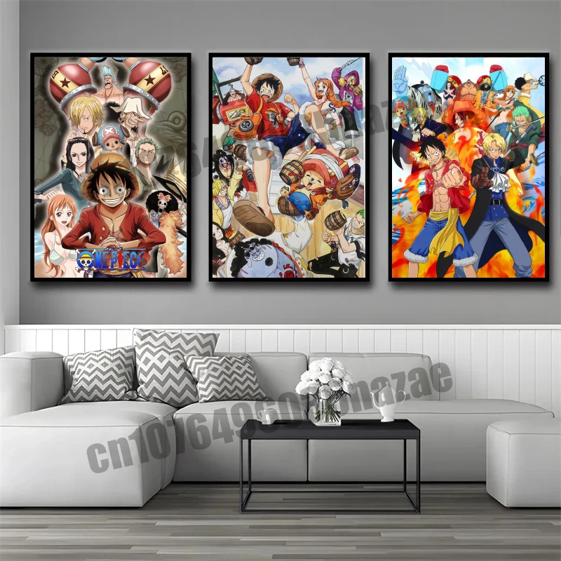 

Classic Cartoon Cartoon One Pirate Group Photo Wall Canvas Painting Art Poster High Quality Home Decoration Oil Painting Gifts