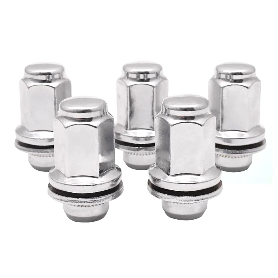 Wooeight 5Pcs Wheel Lug Nuts Carbon Steel Mag Seat Washer M12/M14 For Toyota Land Cruiser Camry Avalon 90942-01058/90942-01103