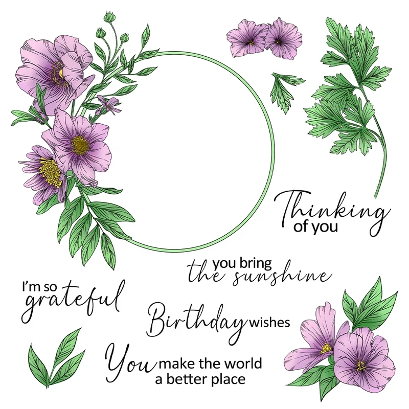 

Spring Floral Blooming Flowers Cutting Dies Clear Stamps DIY Scrapbooking Metal Dies Silicone Stamps For Cards Albums