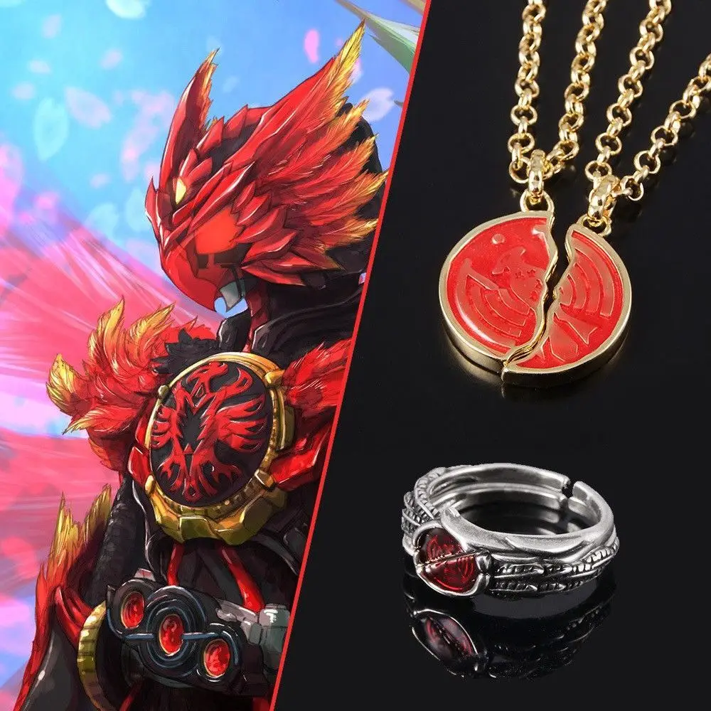Nuevo Anime Kamen Rider OOO collar Ankh's roto Taka Core medalla colgante collares para Mujeres Hombres joyería regalo
