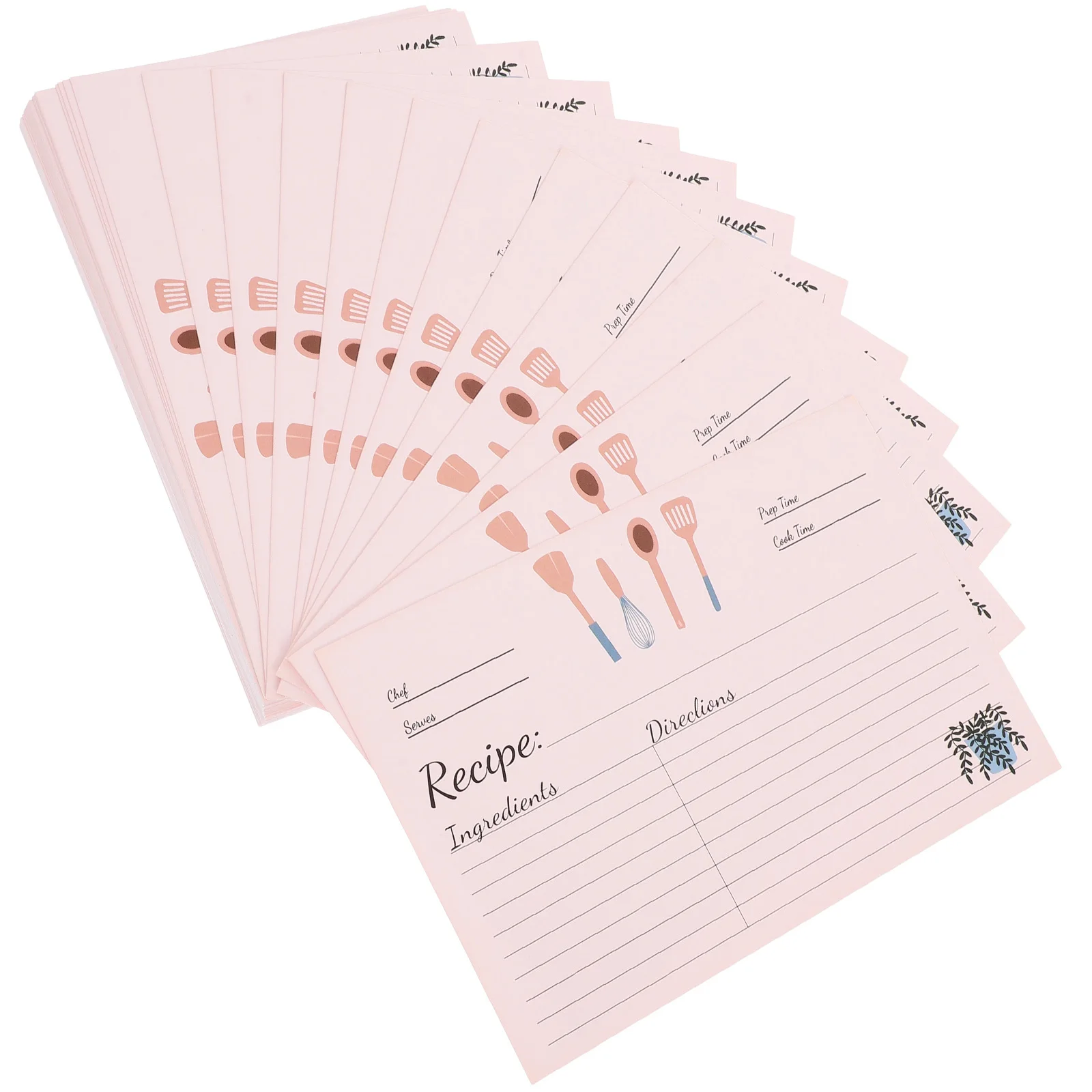 50 قطعة من بطاقات الوصفات الورقية المدمجة ملحقات المطبخ المنزلية بطاقات ملاحظات الطبخ ملاءات الطعام المريحة للاستخدام اليومي