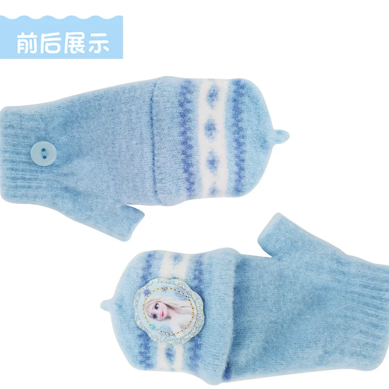 2023 New Disney Frozen 2 Gloves For Girl Boy Autumn Winter Glove Anna Elsa Non Slip Breathable Mitten Christmas Gift