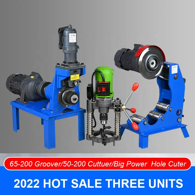 76-219 325 tube connection pipe roll grooving groover  cutting cutter hole punching drilling machine 3 units for sale