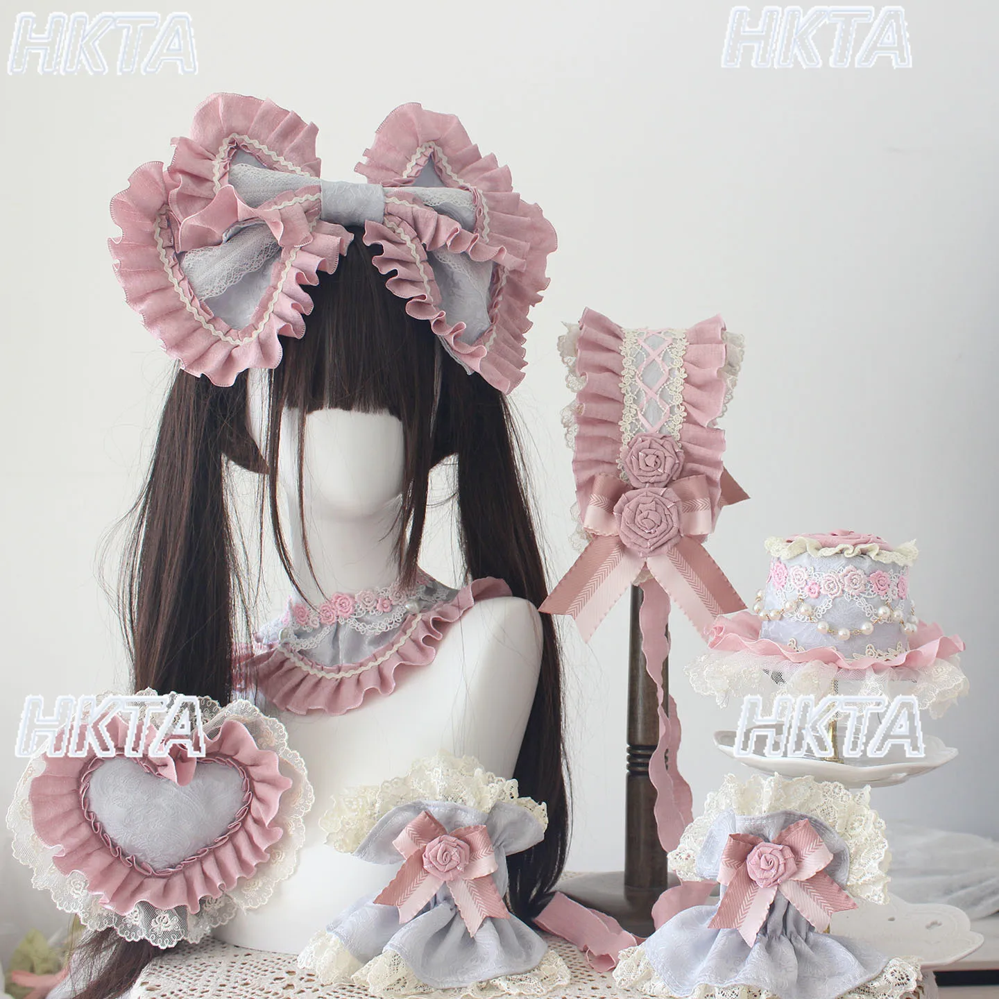 

Japanese Multi Layer Lace Flower Wedding Gorgeous Bow Pleated Headband Hairclips Sweet Lolita Hairplin Apparel Accessories Women