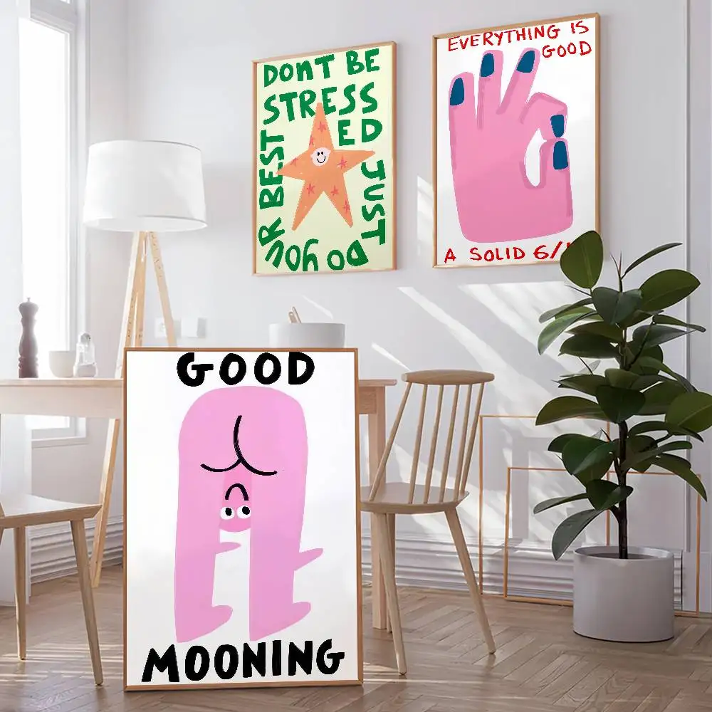 Humorous Slogan Nice Bum Cartoon Poster Living Room Bedroom Bar Cafes Wall Home Decoration Gifts