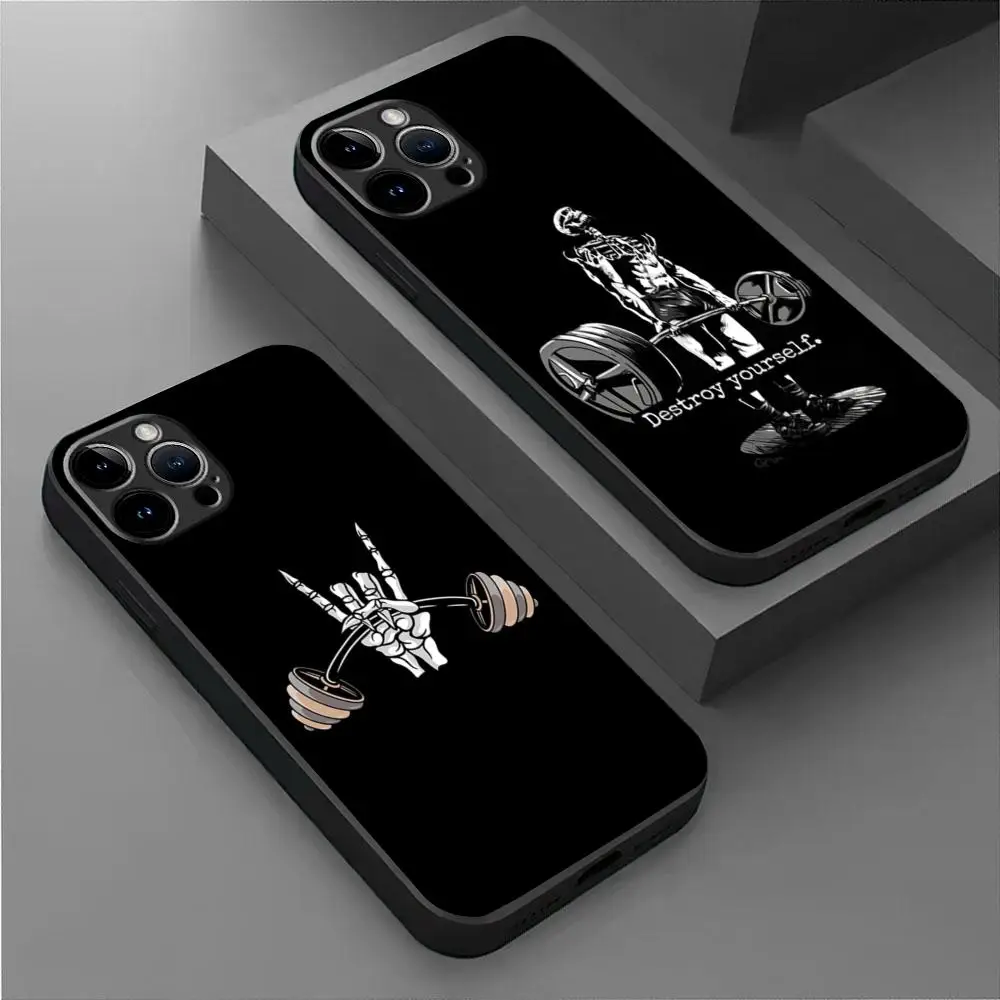 Barbell deadlift fitness Phone Case For iPhone 15 14 13 12 11 X XR XS XSMAX 8 7 Plus Mini Pro Max Soft Black Phone Cover