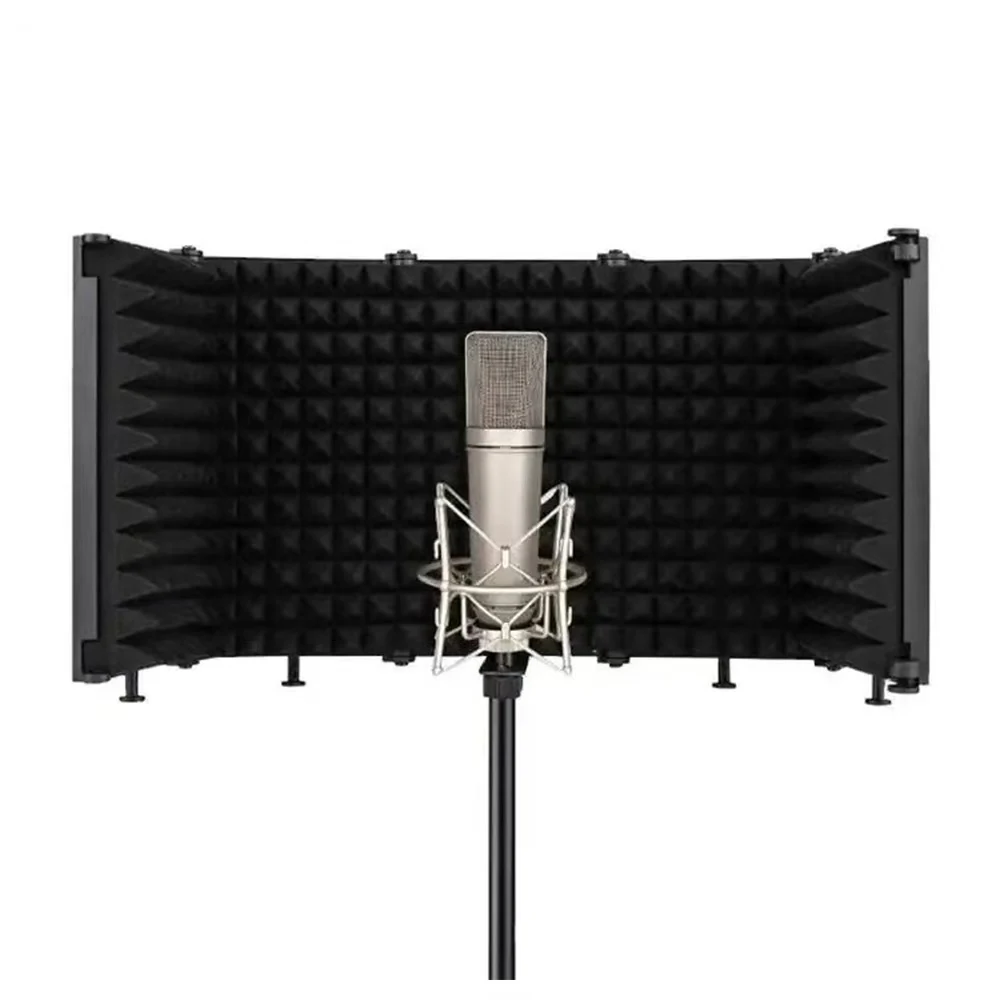3 / 5 Panel Reflection Filters Professional Studio Recording Microphone Isolation Shield Suitable For Any Condenser Mic view 5
