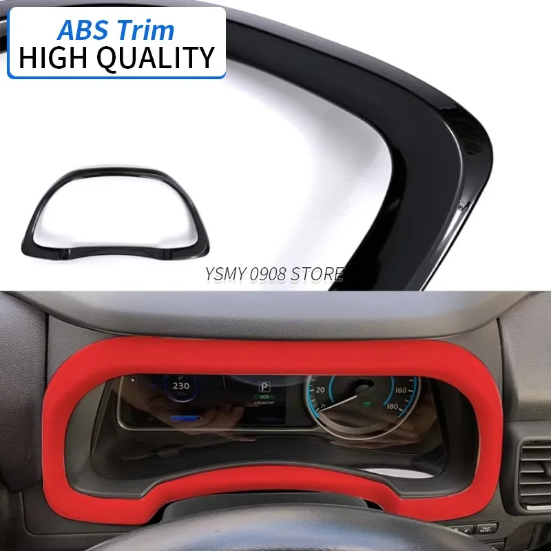 1PCS Piano Black Color Styling Accessories Car Interior Dashboard Instrument Panel Cover Frame Trim for Nissan Leaf Ze1 10/2017~