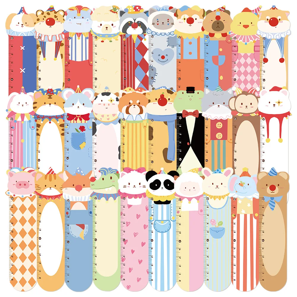 30Pcs Animal Circus Wonderful Bookmarks DIY Ledger Markers Paper Tags Book Tagging Marked Cards Supplies Gift Message Cards