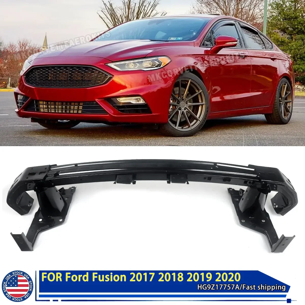 For Ford Fusion 2017-2020 Front Bumper Grille Impact Reinforcement Bar Rebar