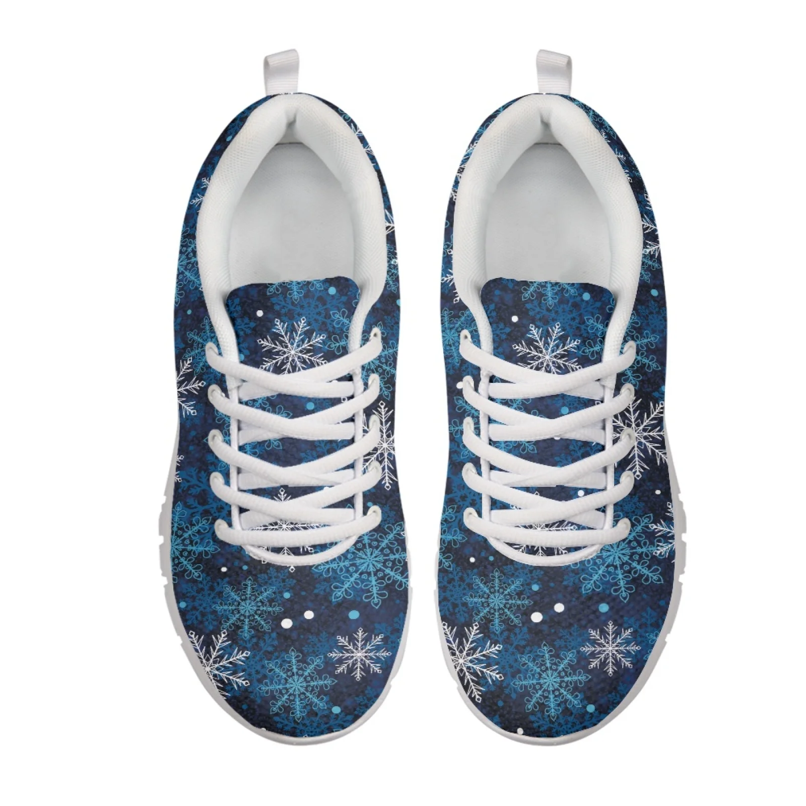 Coloranimal Snowman Santa Hat Print Lace Up Walking Sneakers for Men Mesh & EVA Sole Women Tennis Shoes for Office