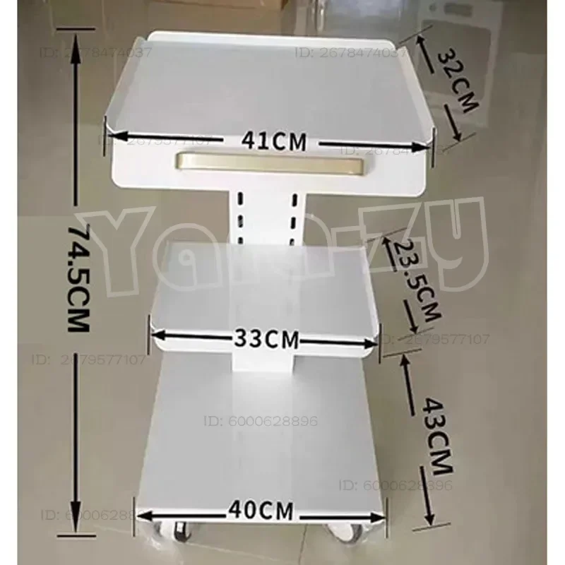 

NEW Dental Trolley 3 Shelves Metal Mobile Medical Tool Cart Built-in Socket. BB