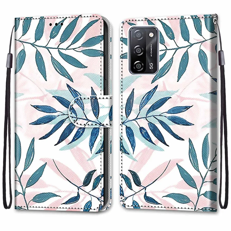 Flower Leather Wallet Cover on For OPPO A54S A54 5G OPA54 OPPOA54 S A 54 4G  CPH2273 Flip Case Capa Phone Protective Bags Etui