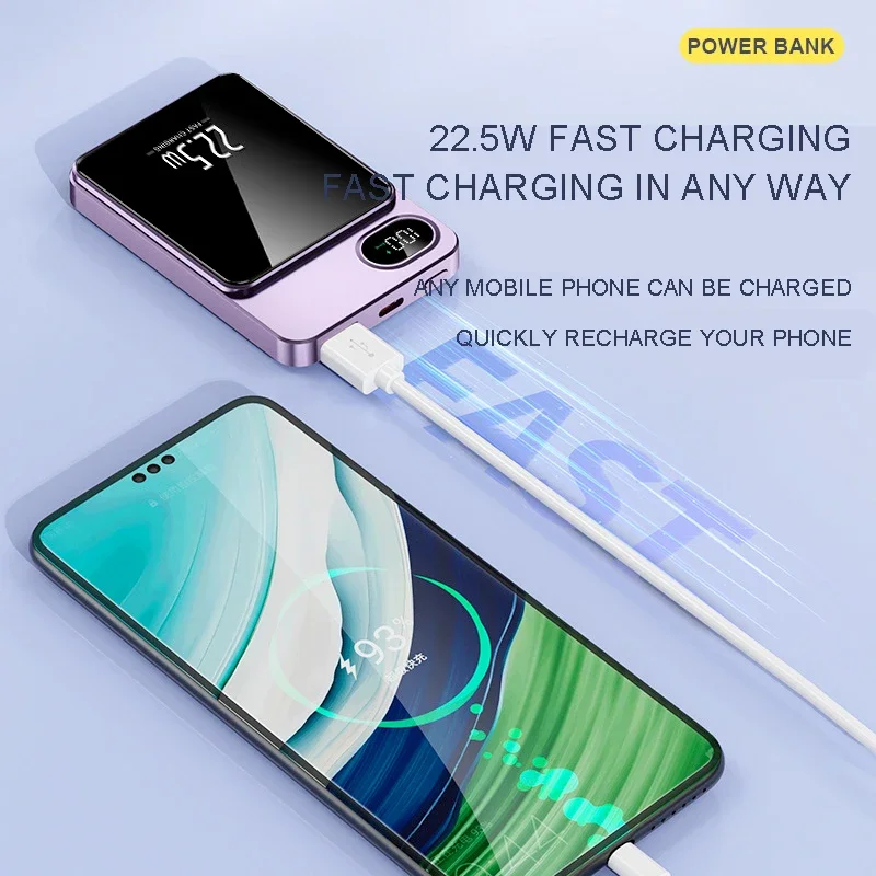 10000mAh Wireless Magnetic Power Bank Macsafe Ultra Fast Charging Large Capacity Portable Charger for iPhone 15 14 13 12 series