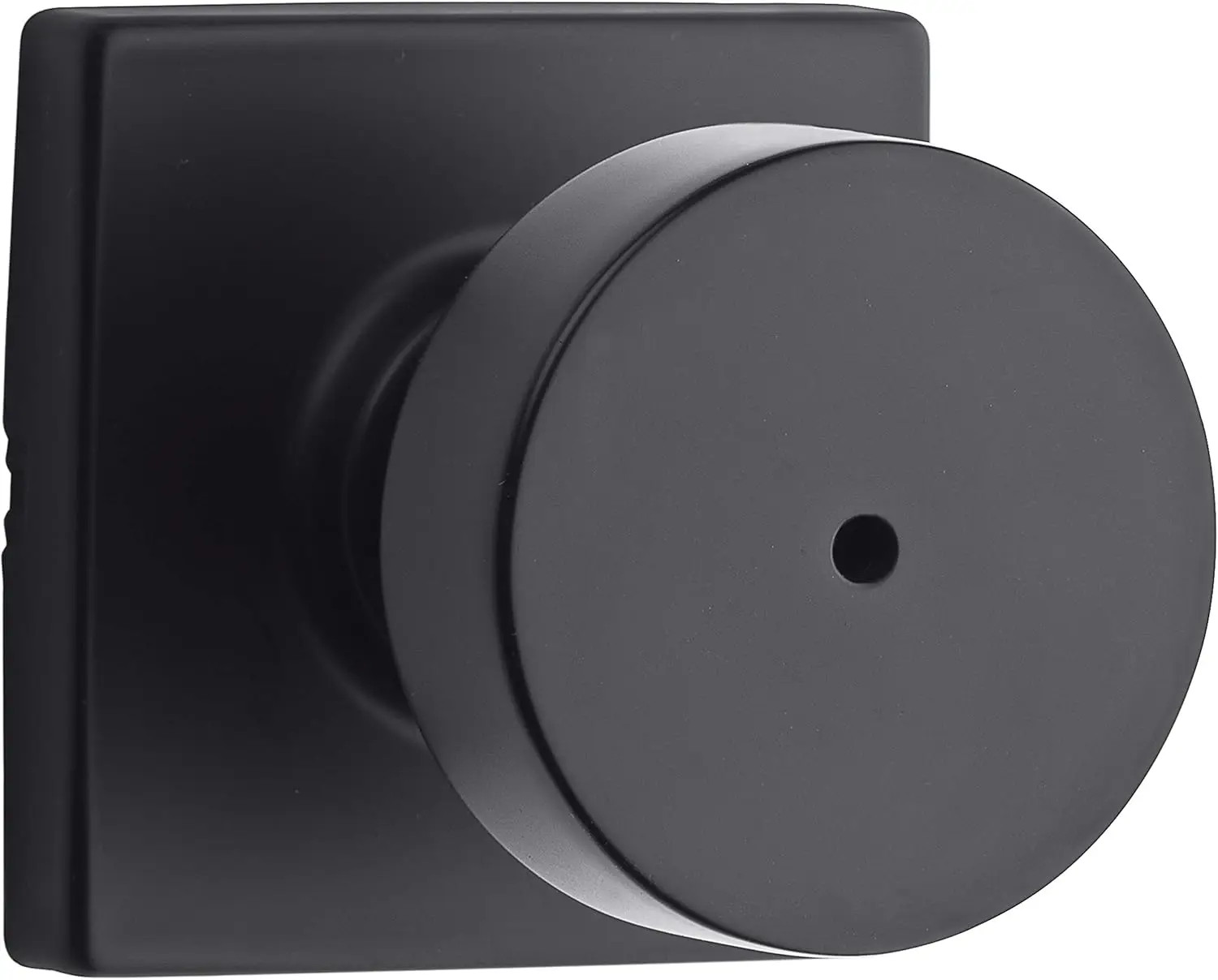 Kwikset Pismo Interior Privacy Door Knob with Lock, Door Handle For Bathroom and Bedroom, Matte Black Keyless