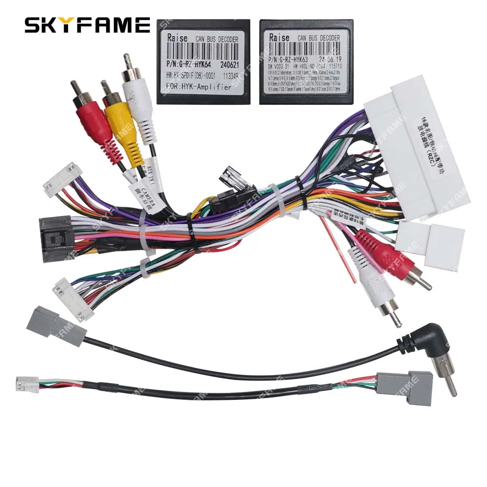 SKYFAME adaptor Harness kabel 16pin mobil dekode kotak Canbus Cabler daya Radio Android untuk Hyundai Elantra Hyundai Mistra