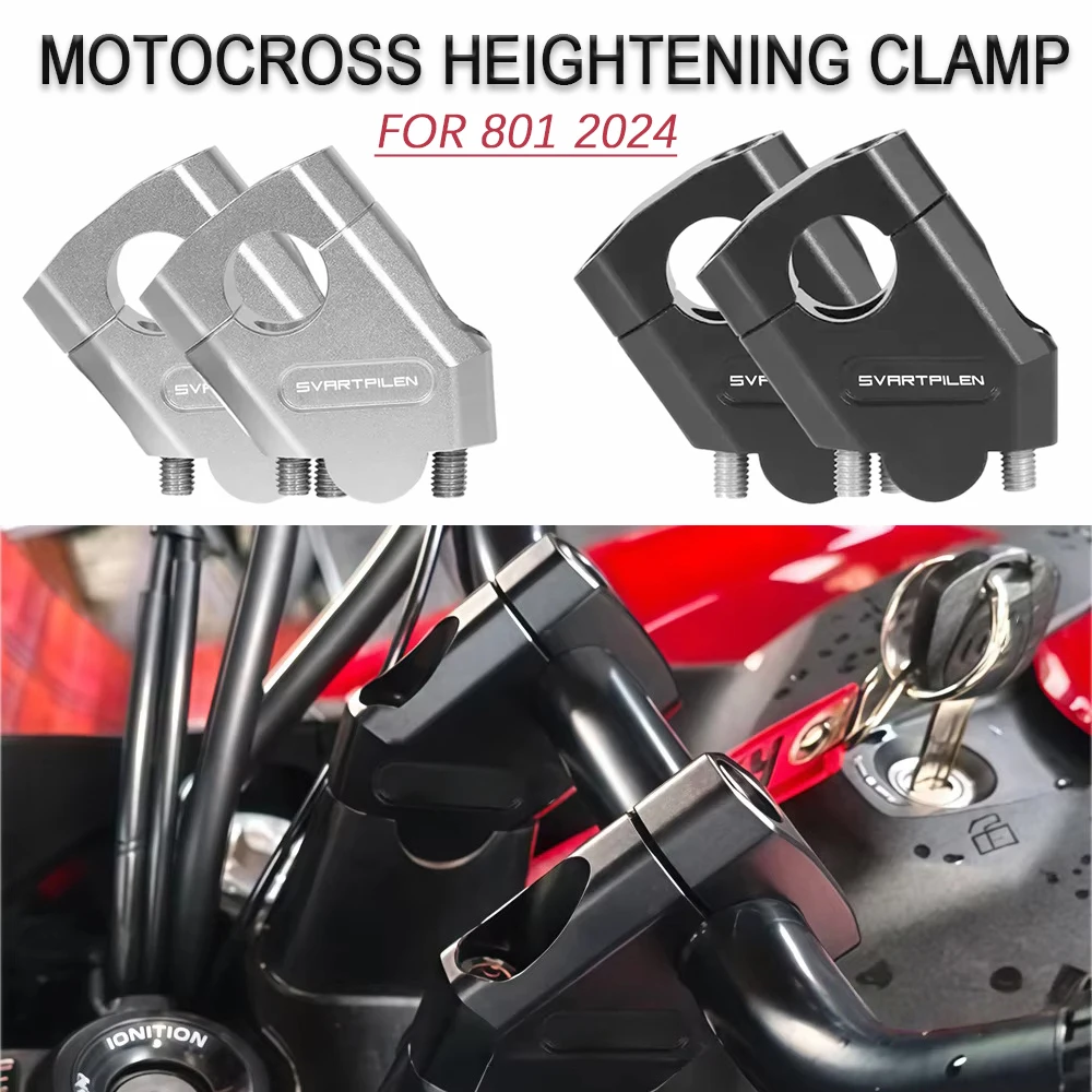 For 801 2024 Motorcycle Heightened Clamp Seat Hardware Off-road Handlebar Riser Height Support