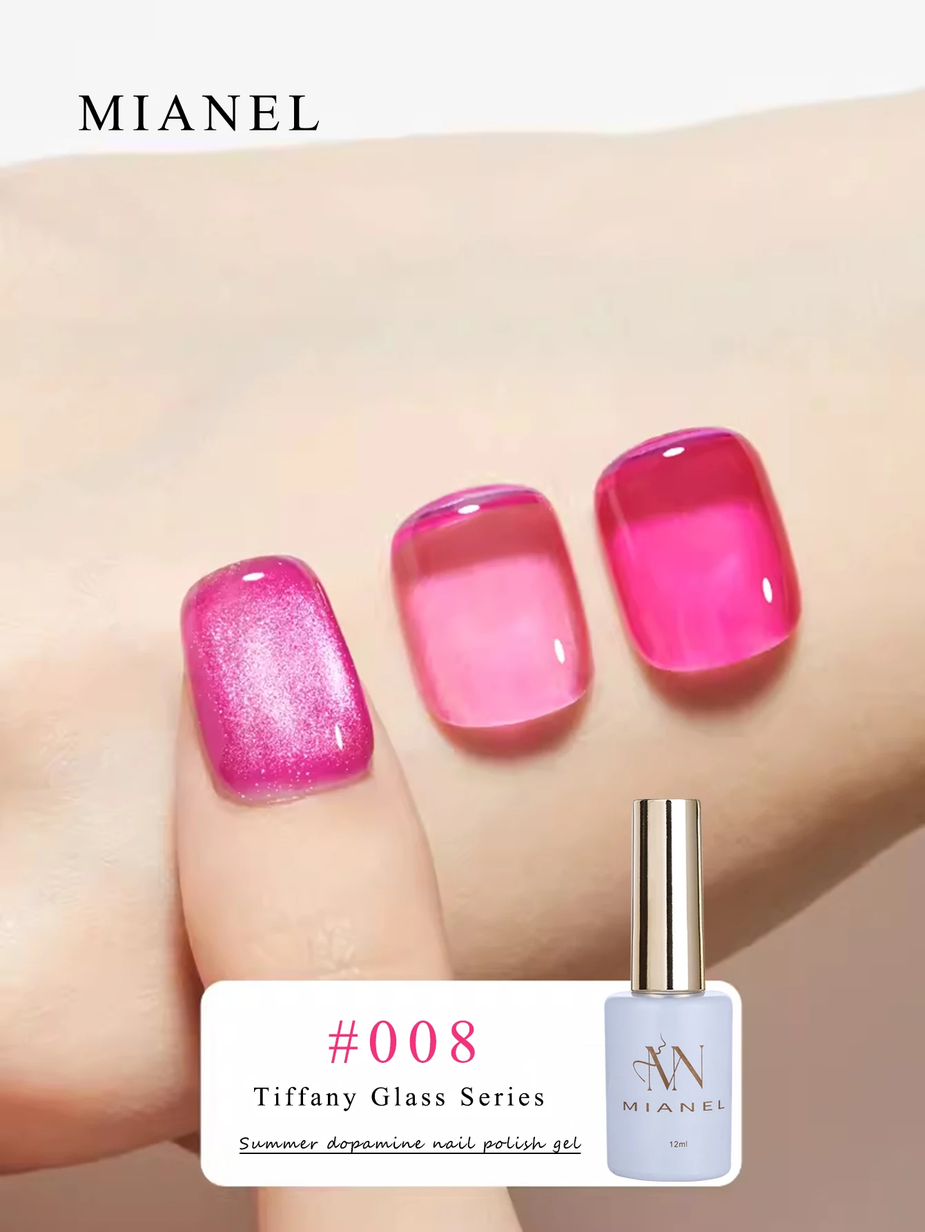MIANEL 1-9 Stück 12ML Sommer-Bestseller Eisklarer Dopamin-Glaslack Bonbonfarbener Gel-Nagellack Glas-Jelly-Nagellack Rosa Nägel – Detail 39