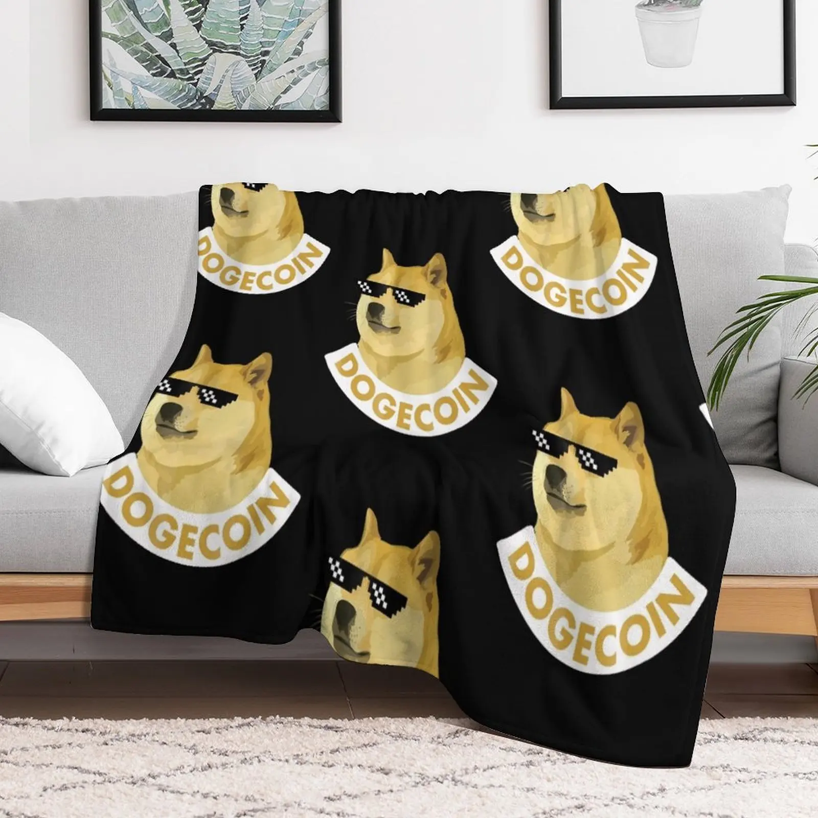 

Dogecoin Cool Throw Blanket Decoratives for winter Sofa Quilt warm winter Blankets