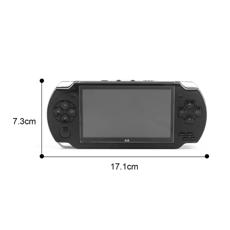 X6 Handheld Game Console 4.3 Inch Screen 128 bit Video Games Consoles Game Player Real 8GB  ,Video,E-book