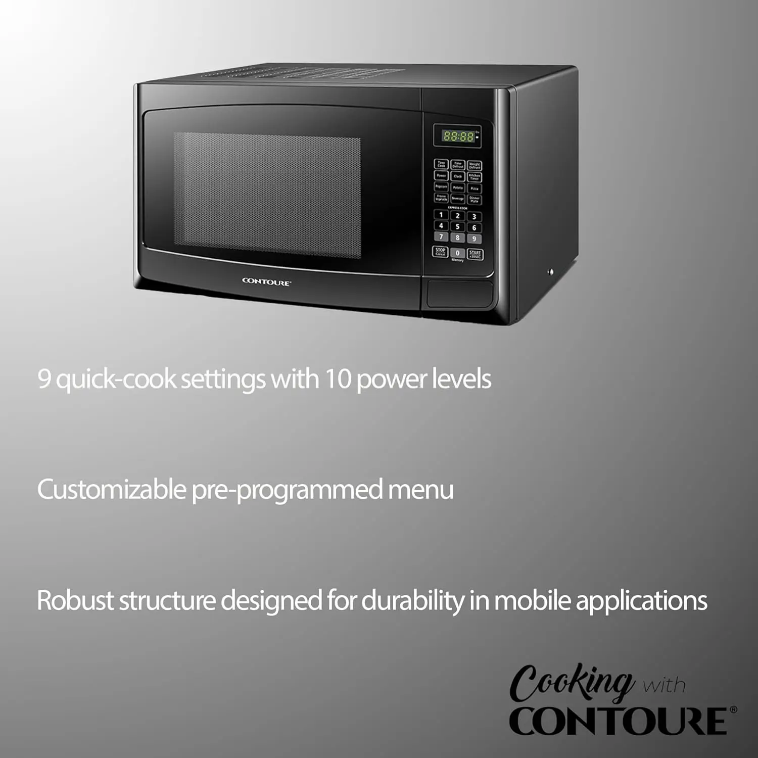 Microwave Oven | Perfect RV Replacement | 900W Power, 10 Power Levels  Easy-Clean Interior  LED Display  Quick-Cook Settings