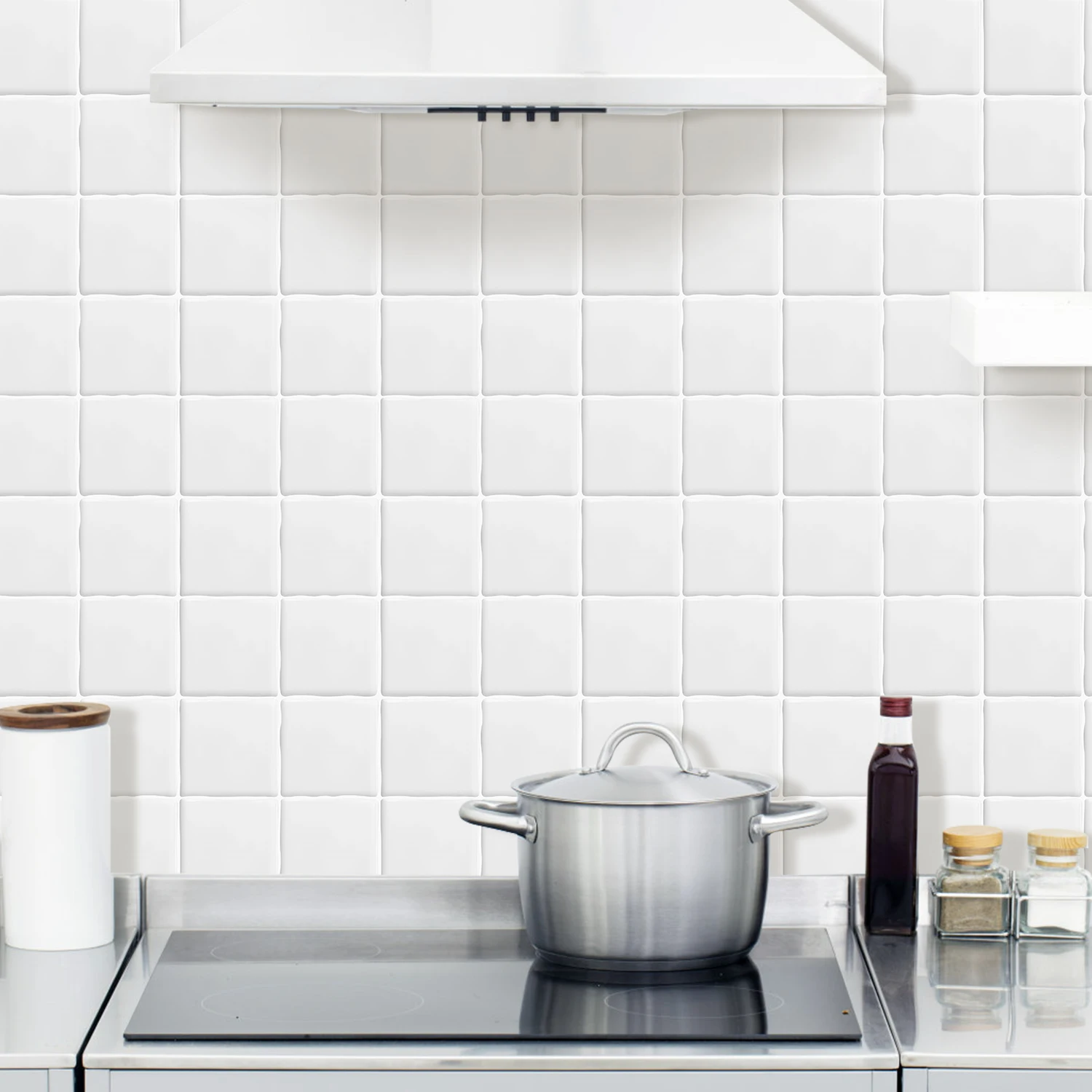 

10 Sheet Self Adhesive Backsplash Wall Tile Sticker 3d Texture Square Tile Wallpaper Backsplash Wall Decals for Indoor Decor