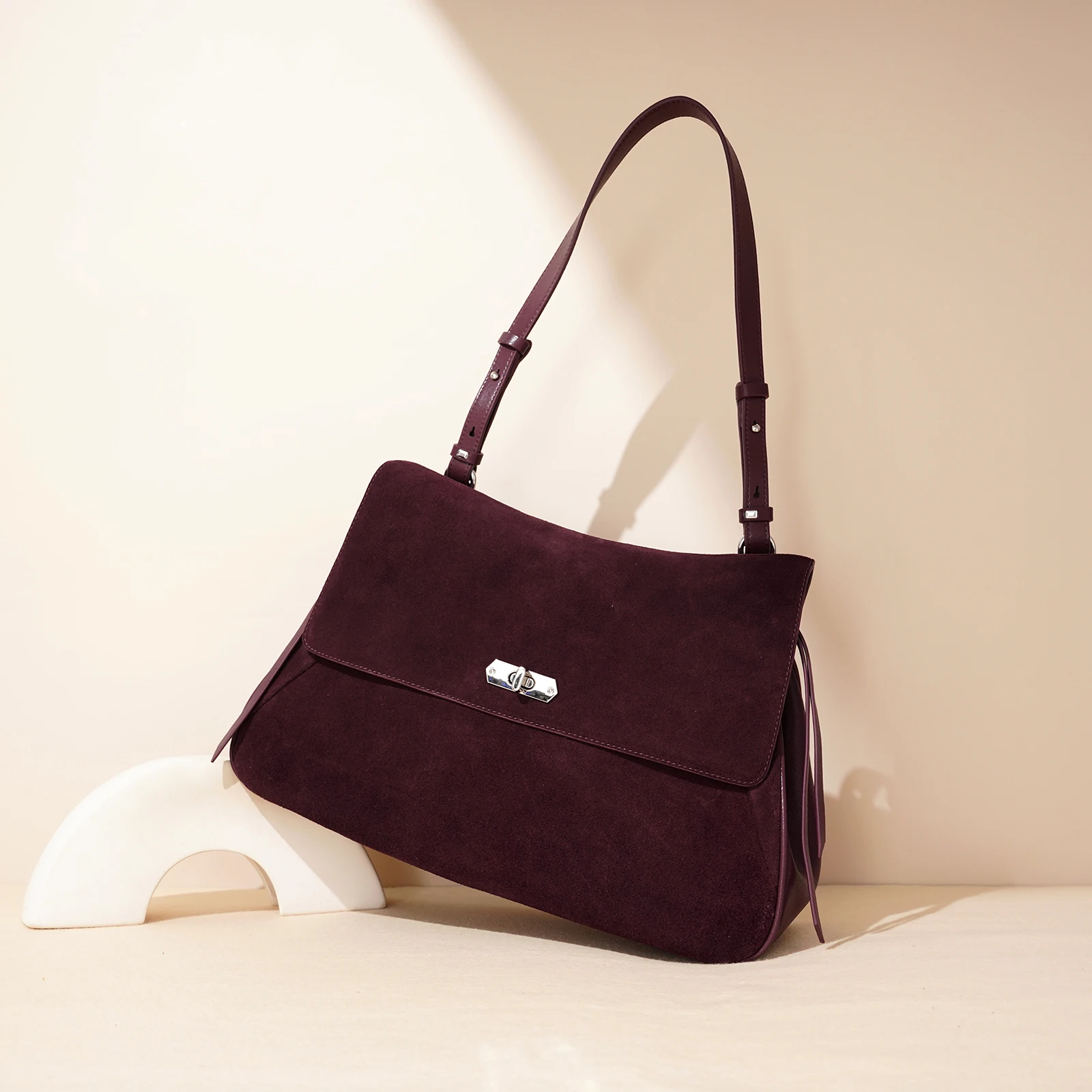 

New Rodeo Bag Lady Leather Women's Tote Suede Shoulder Bags Large Capacity Advanced Lock Crossbody Underarm Handbags For Women
