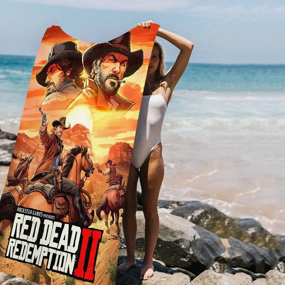 Game R-Red Dead-R-Redemptions 2 Beach Towel Colorful Bath Towels for Girl Microfiber Quick Dry Custom Sand Free Beach Yoga Spa