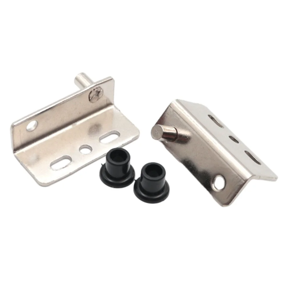 2pcs Pivot Hinges Silver Heavy Duty Concealed Shaft Hinges For Wooden Doors Cabinets Drawers Wardrobe Household Furniture Parts