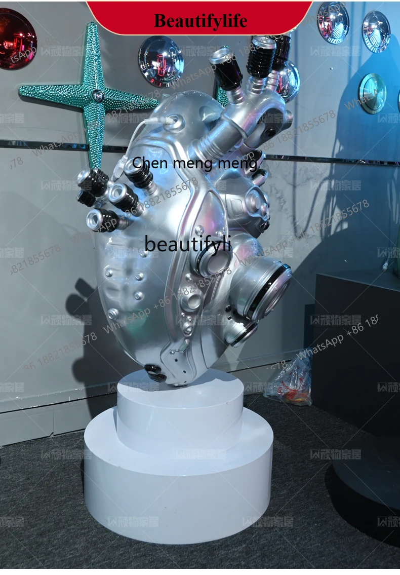 

D178 Mechanical Cool Glowing Heart KTV Fiberglass Technology Sense Large Ornament
