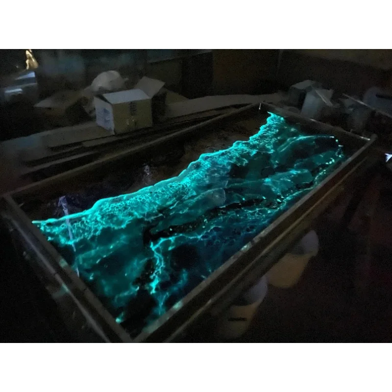 custom.Factory Price Blue Transparent Epoxy Resin River Wooden Dinning Table
