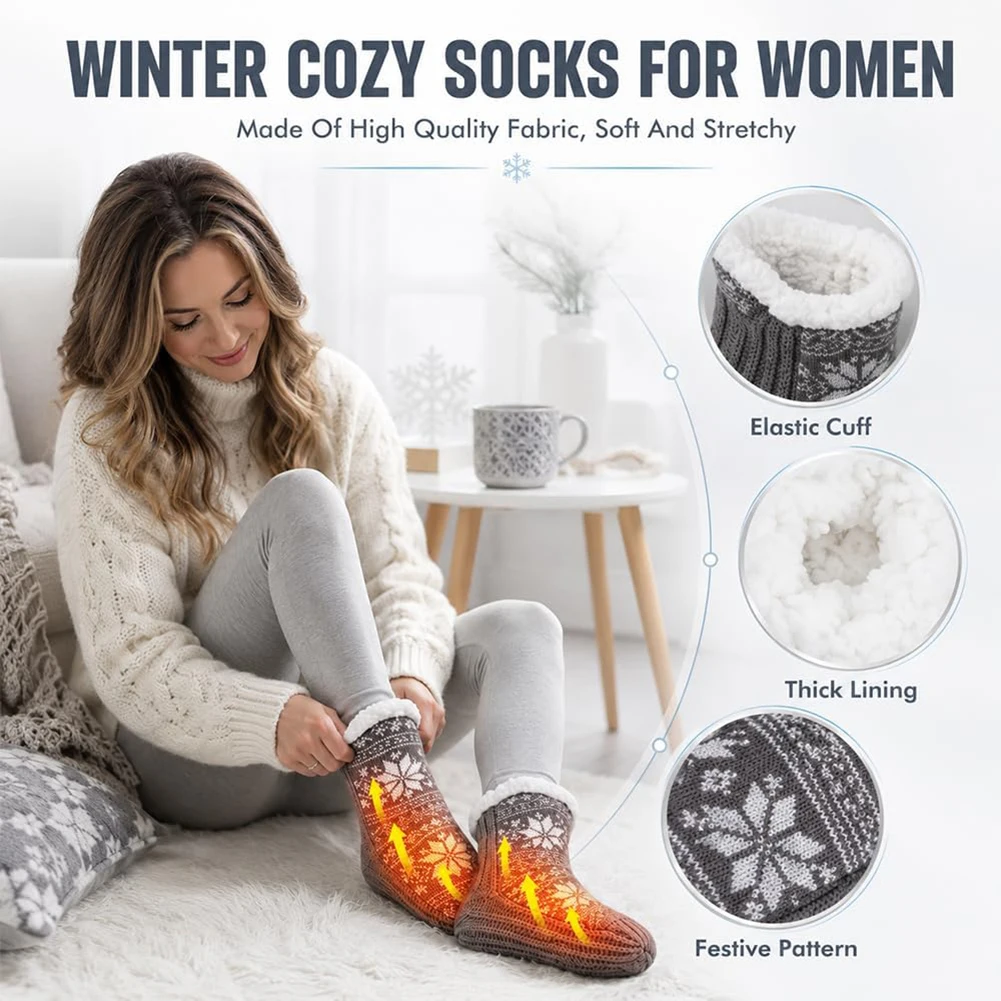 USB Heated Slippers Winter Foot Warmer Washable Thermal Floor Socks 3-Level Adjustable Temperature Control Plush Shoes