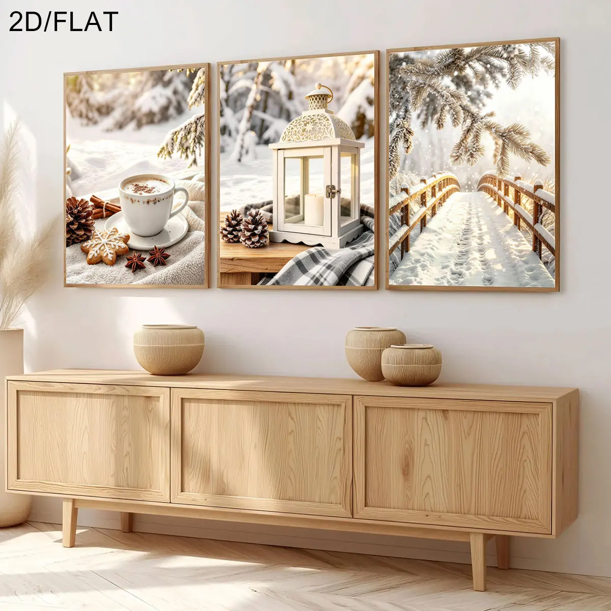 3pcs/Set Modern Winter Sonw Landscape Posters - Unframed Cozy Neutral Posters for Living Room and Bedroom Decoration Gifts
